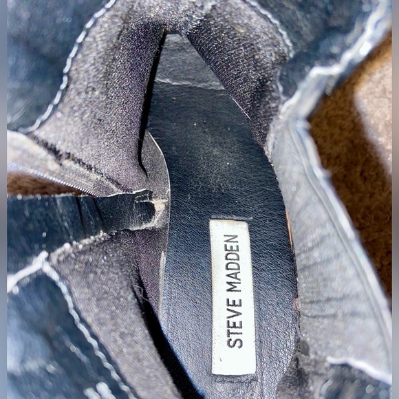 Women’s Steve Madden synthetic leather black ankle boots size 38/8 - Picture 14 of 16